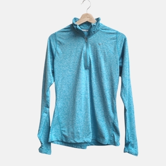 Nike Running Dri-fit Blue Heathered /4 Zip Size Small - Picture 1 of 7